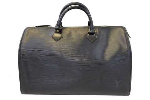 LOUIS VUITTON Epi Leather Black Speedy 35 Satchel Bag