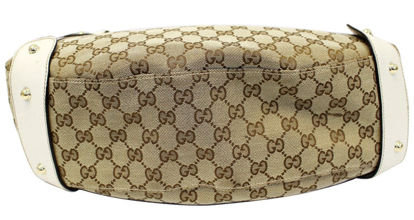 GUCCI Beige White GG Canvas Pelham Medium Shoulder Bag