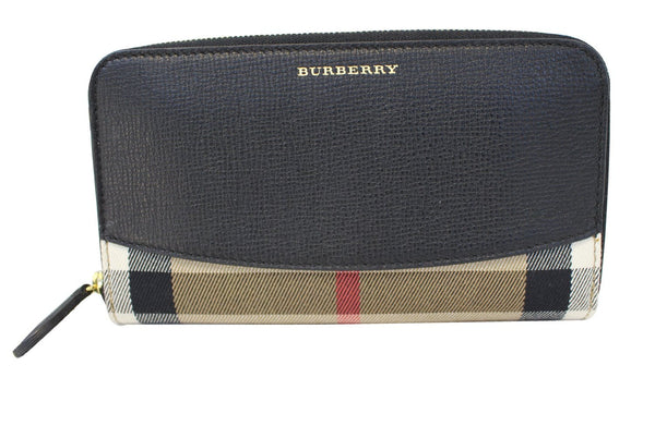 BURBERRY Wallet - Burberry Black Leather Haymarket Continental