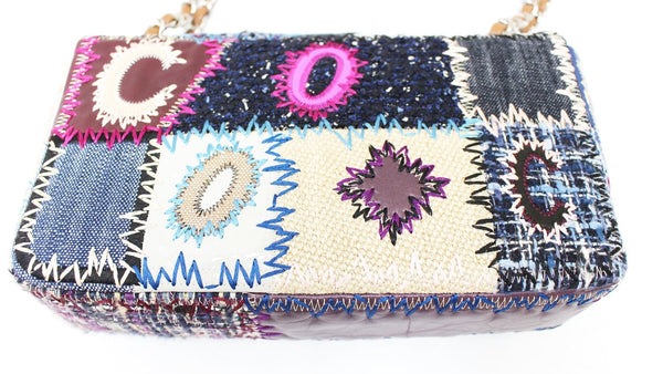 CHANEL Sac Rabat Multicolor Patchwork Limited Edition Shoulder Bag