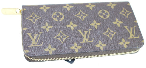 LOUIS VUITTON Monogram Canvas Brown Porte Monnaie Zippy Wallet