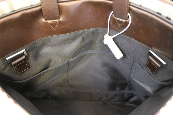 Burberry Canvas Leather Briefcase Bag - Interior