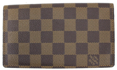 LOUIS VUITTON Damier Ebene Checkbook Cover Card Holder Wallet