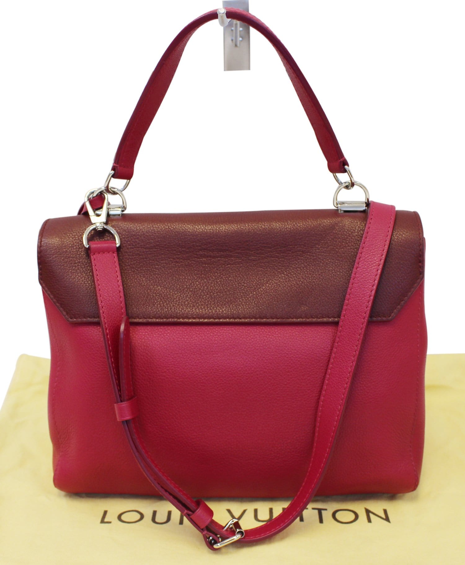 Louis Vuitton Lockme Ever MM bag Calfskin Burgundy and Off White
