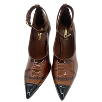 BURBERRY Leather Pumps Heels Brown Size 37