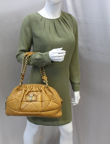 MARC JACOBS Quilted Leather Yellow Shoulder Bag - Last Call