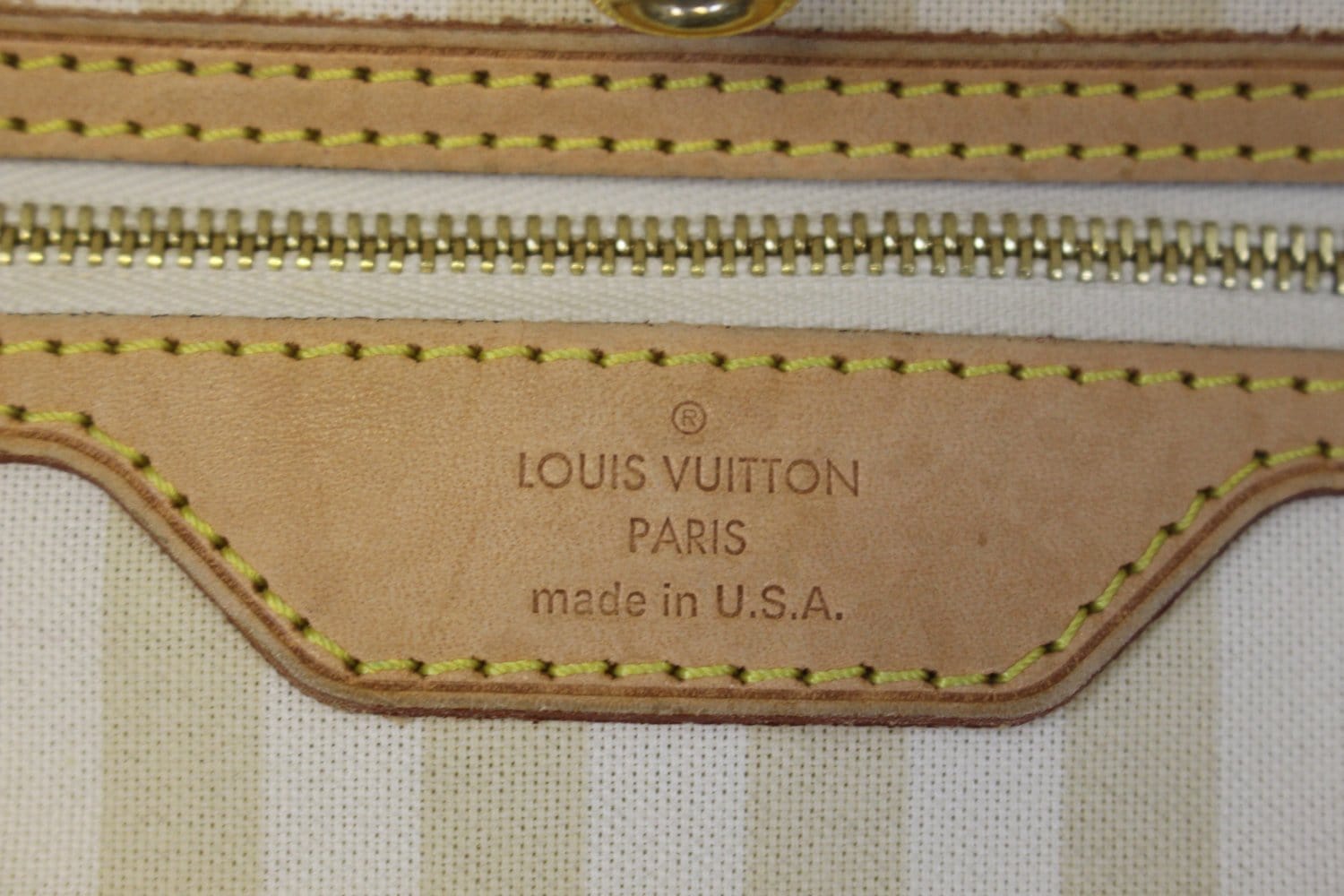 Louis Vuitton Monogram Canvas Cream Rayures Neverfull MM QJB0BJ4LAA025