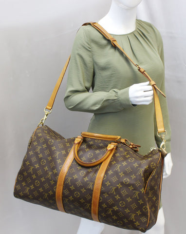 LOUIS VUITTON Monogram Keepall 50 Bandouliere Travel Bag