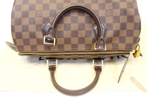 LOUIS VUITTON Damier Ebene Speedy 35 Satchel Bag