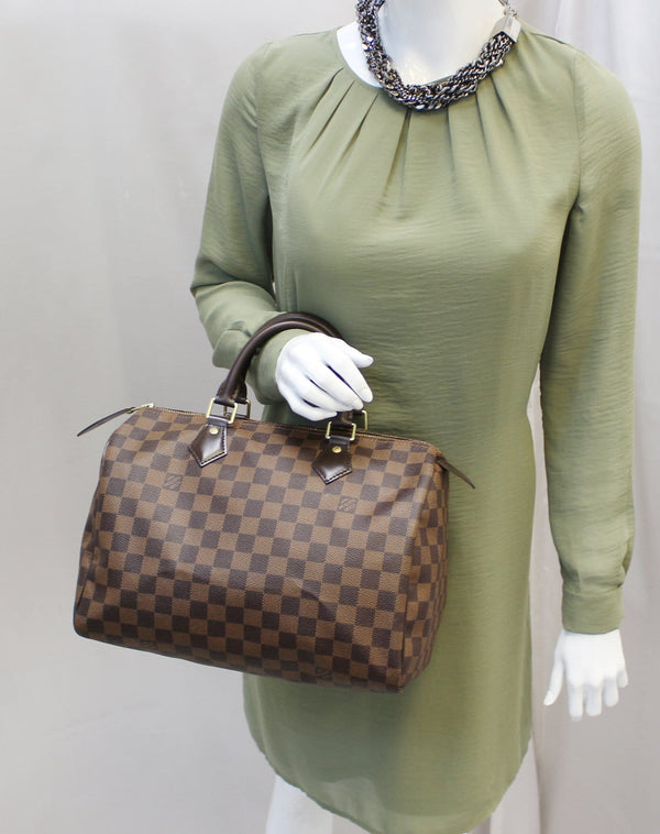 LOUIS VUITTON Damier Ebene Speedy 35 Satchel Bag