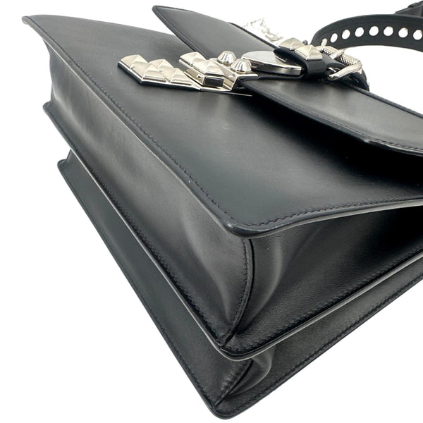 Prada Elektra Calf Saffiano Leather Shoulder Bag Black - Bottom Right