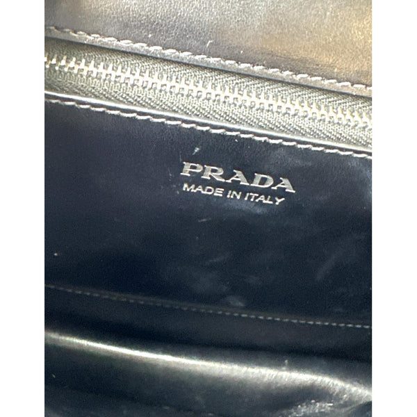 Prada Elektra Calf Saffiano Leather Shoulder Bag Black - Made In Italy