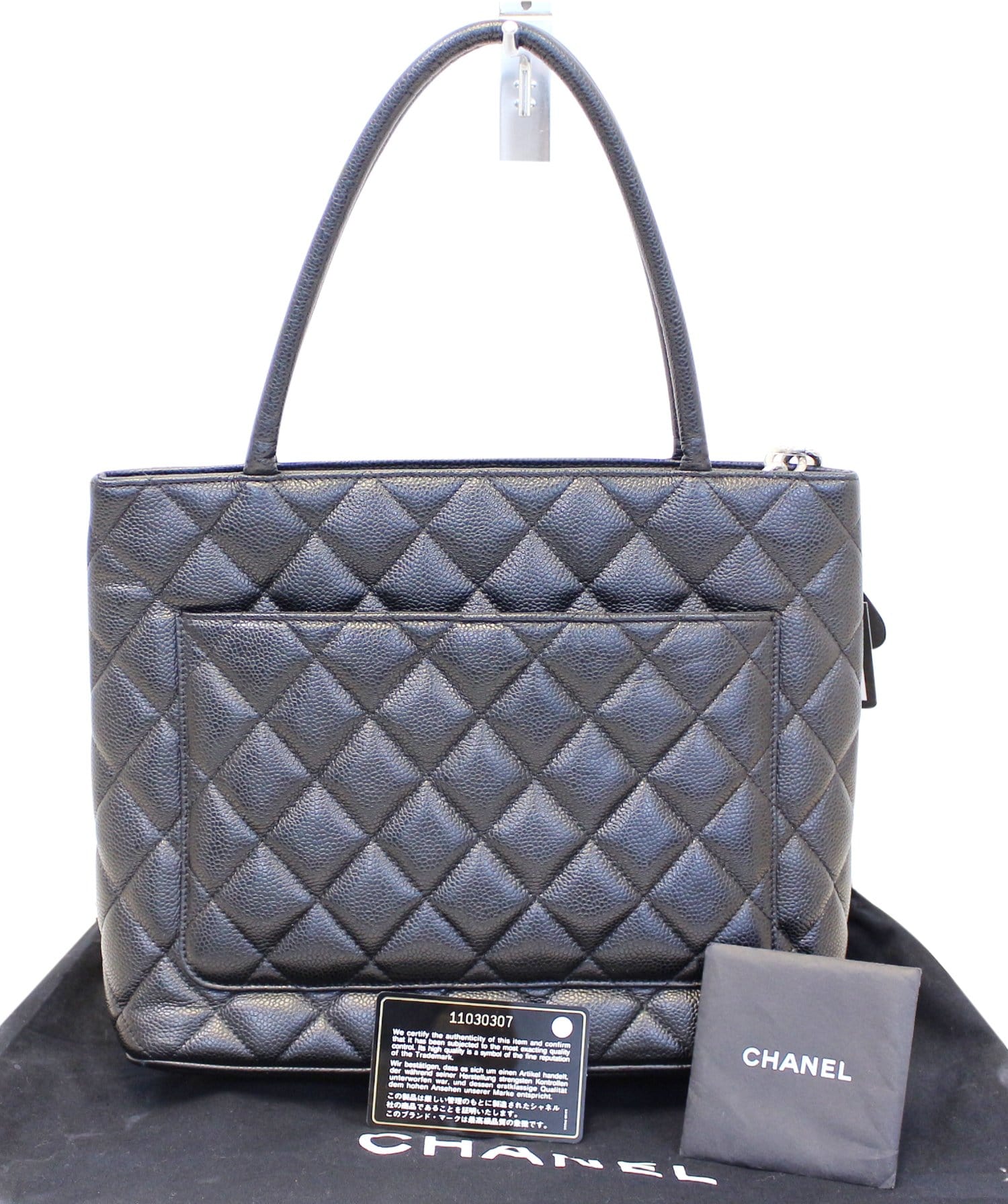 chanel tote bag black leather