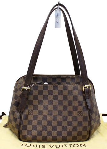 LOUIS VUITTON Damier Ebene Belem MM Brown Shoulder Bag