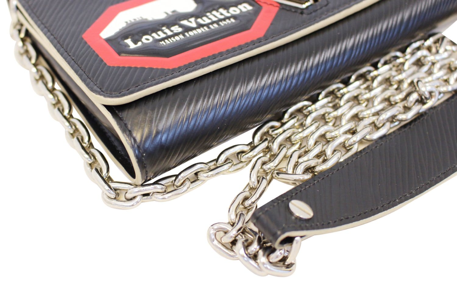 Black Louis Vuitton Epi Monogram Twist Wallet on Chain Crossbody