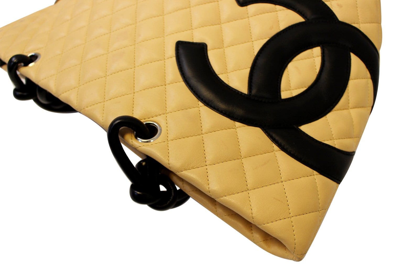 CHANEL Beige Quilted Leather Ligne Cambon Large Tote Bag E4088