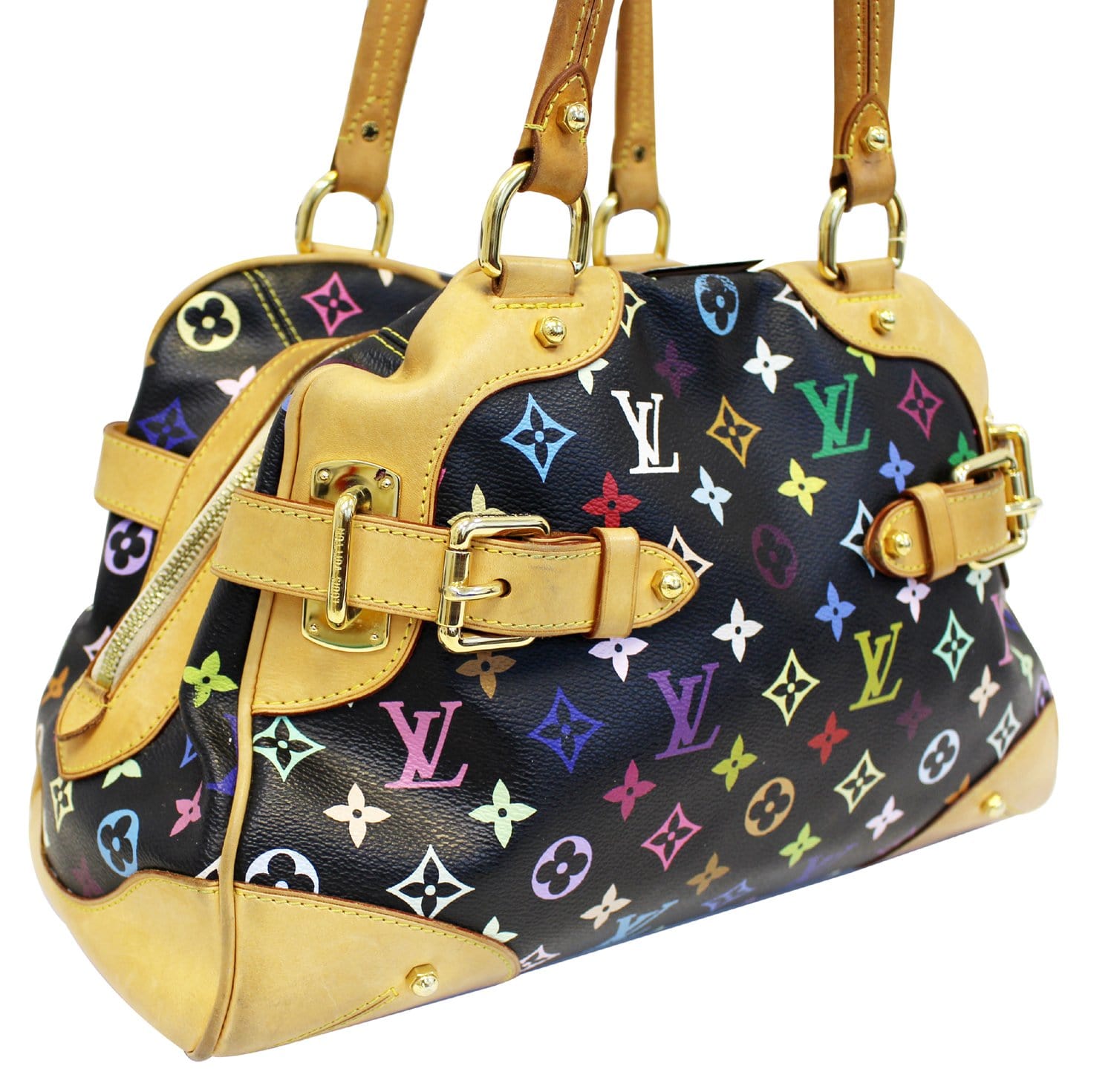 Louis Vuitton, Bags, Louis Vuitton Monogram Multicolore Franges Noir  Bucket Bag M410