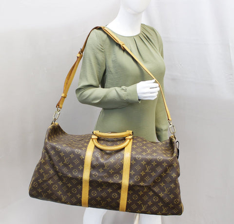 LOUIS VUITTON Monogram Canvas Keepall 60 Bandouliere Bag