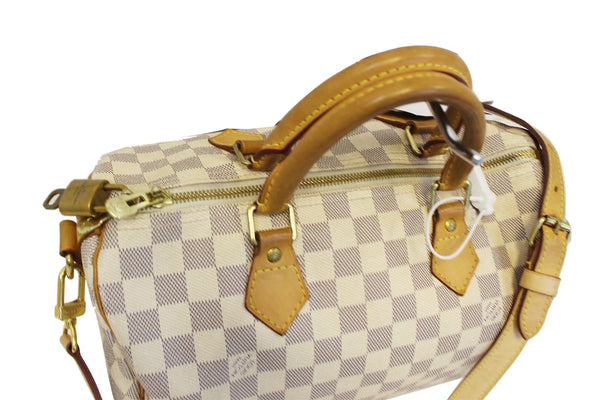Louis Vuitton Speedy 30 Damier Azur Top Handles Bag