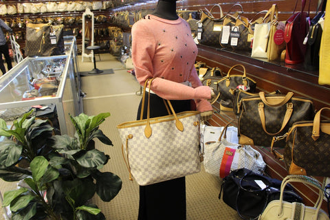 LOUIS VUITTON Damier Azur Neverfull MM Tote Bag