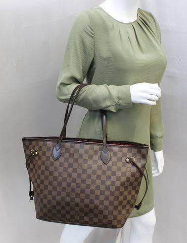 LOUIS VUITTON Damier Ebene Neverfull MM Shoulder Bag