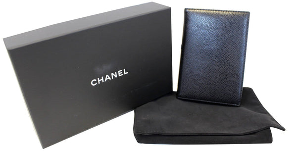 CHANEL Patent Leather Black Passport Wallet