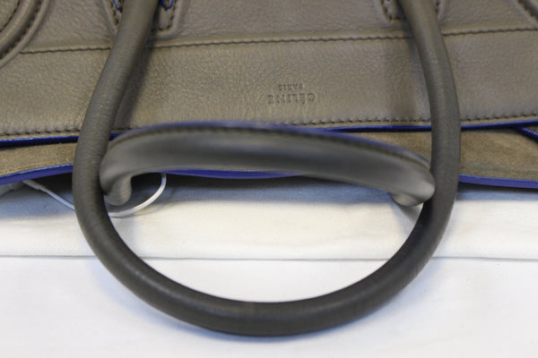 CELINE Phantom Olive Green Bicolor Grained Leather Luggage Bag