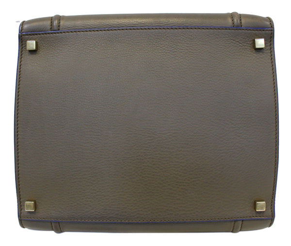 CELINE Phantom Olive Green Bicolor Grained Leather Luggage Bag