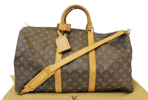 LOUIS VUITTON Monogram Keepall Bandouliere 50 Travel Bag