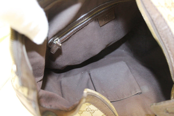 GUCCI Beige/Ebony GG Canvas Interlocking G Medium Hobo Bag