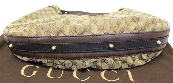 GUCCI Beige/Ebony GG Canvas Interlocking G Medium Hobo Bag