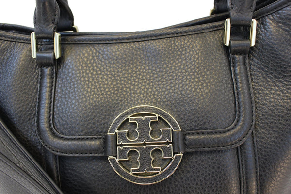 TORY BURCH Amanda Black Leather Shoulder Bag