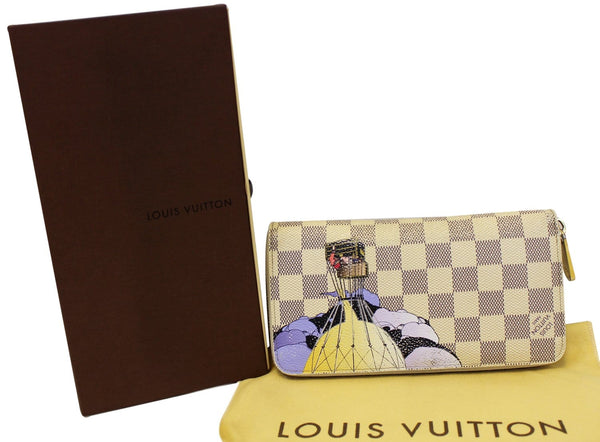 Louis Vuitton Zippy Wallet Damier Azur Front View