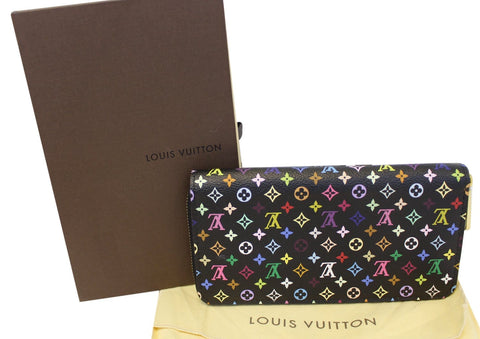 LOUIS VUITTON Black Monogram Multicolore Zippy Wallet