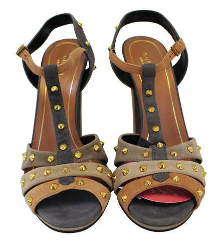 GUCCI Studded Suede Pumps Sandal in Grey Size 9