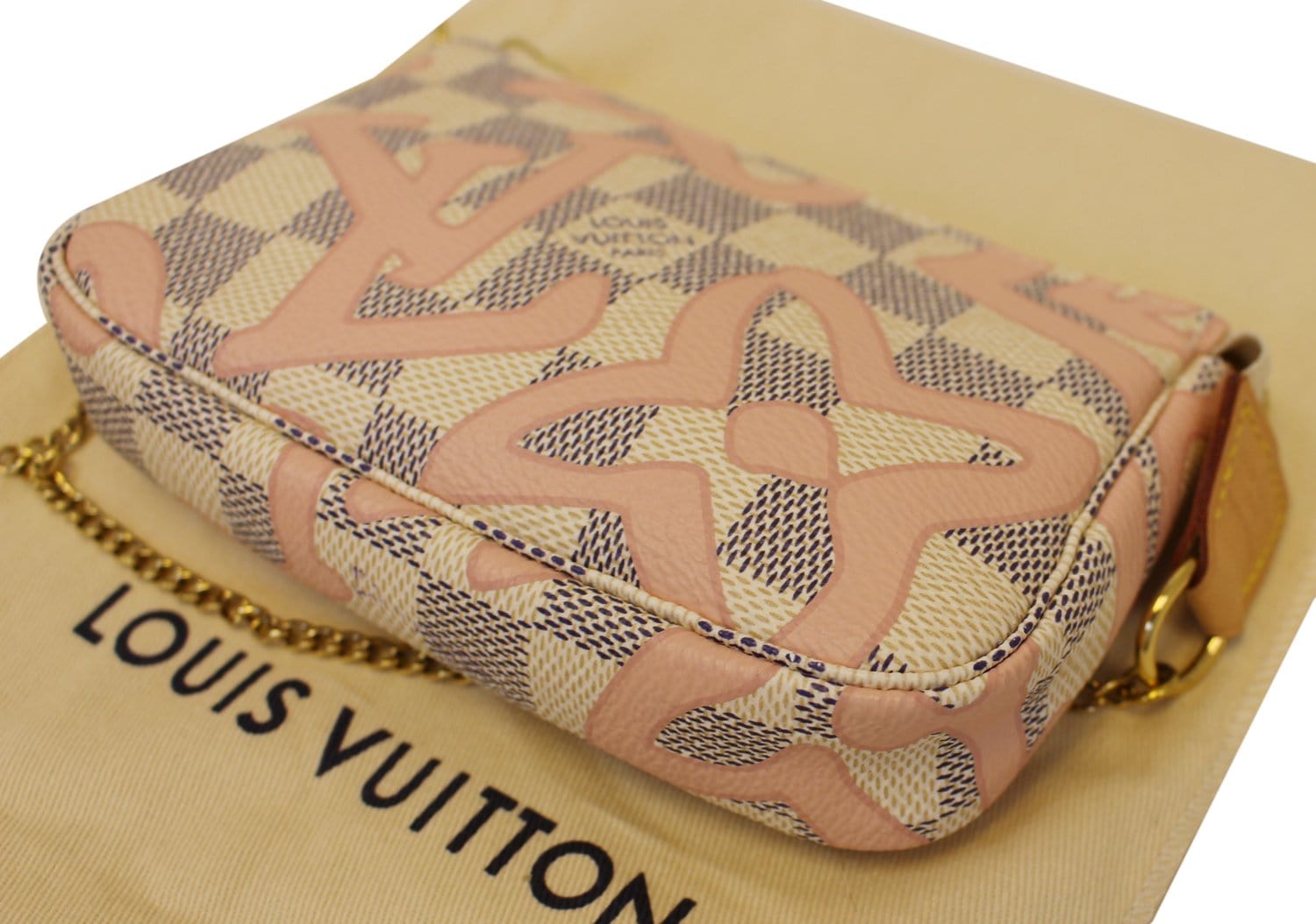 Louis Vuitton Mini Pochette Accessories Damier Azur Tahitienne Crossbody Wristlet