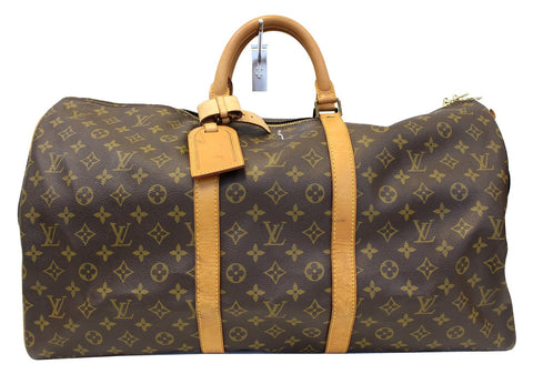 LOUIS VUITTON Monogram Canvas Keepall 55 Boston Bag