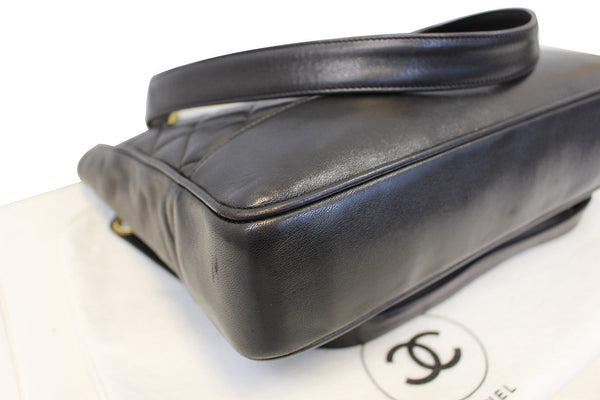 CHANEL Lambskin Chain Black Shoulder Bag