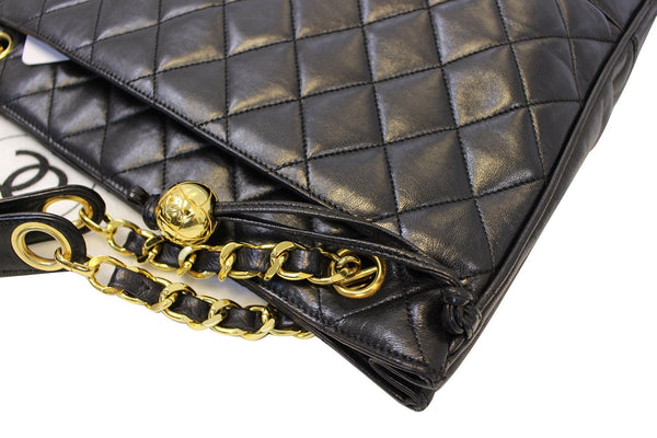 CHANEL Lambskin Chain Black Shoulder Bag