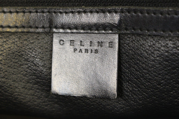CELINE Macadam Pattern PVC Leather Black Satchel Bag