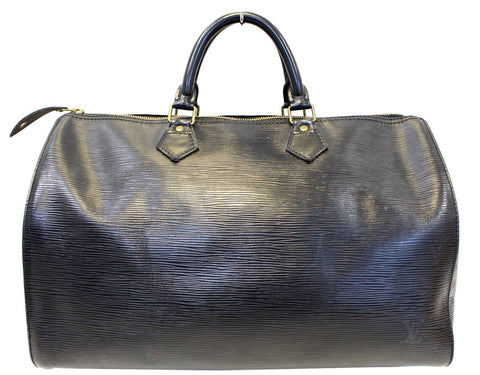 LOUIS VUITTON Black Epi Leather Speedy 35 Satchel Bag