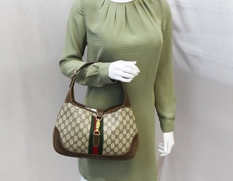 GUCCI Monogram GG Canvas Jackie O Hobo