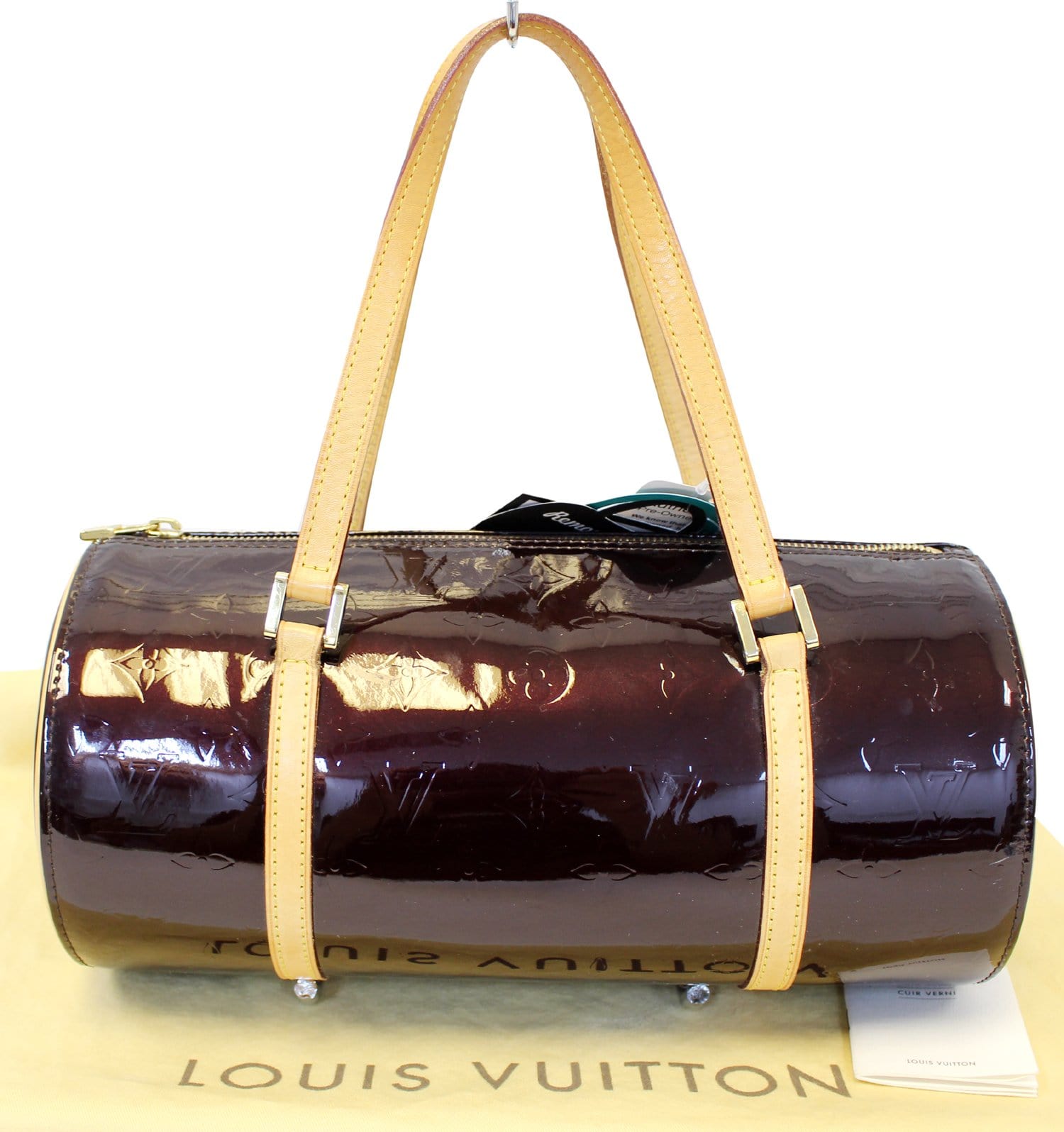 LOUIS VUITTON LV Bedford Hand Bag Monogram Vernis Baby Blue M91007