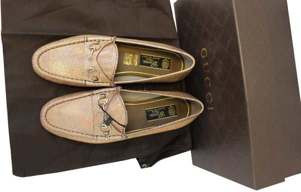 Gucci Shoes Fawn Cracked Leather - Gucci Leather Loafer - front