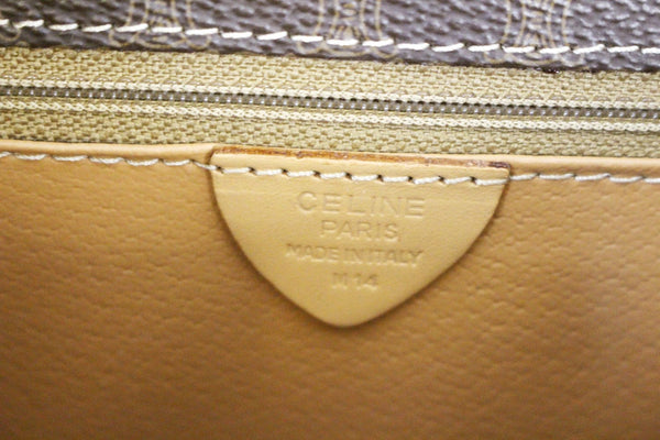 CELINE Macadam Pattern PVC Leather Brown Crossbody Bag