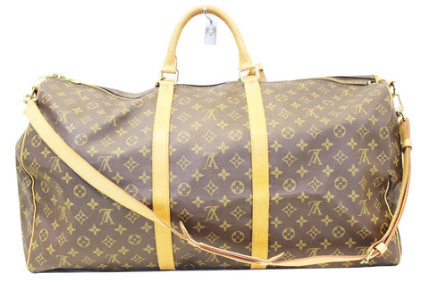 LOUIS VUITTON Monogram Canvas Keepall 60 Bandouliere Travel Bag