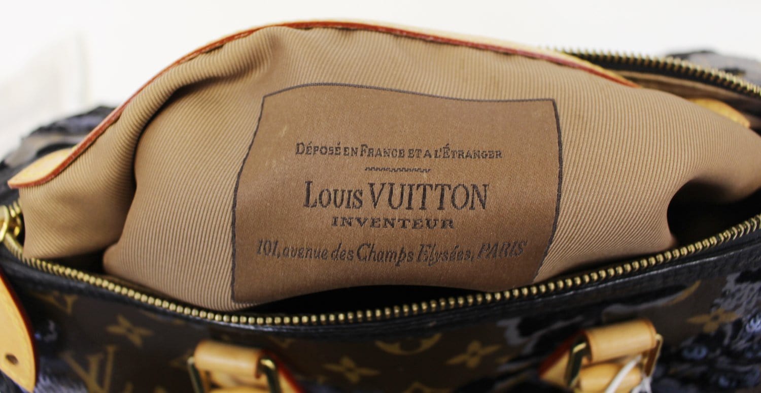 🌺Authentic LOUIS VUITTON Speedy 30 Monogram FLEUR DE JAIS Sequins Limited  RARE