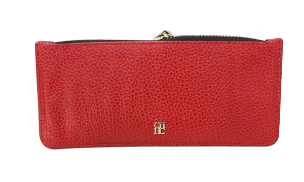 Carolina Herrera Card Holder Leather Wallet Red - Front