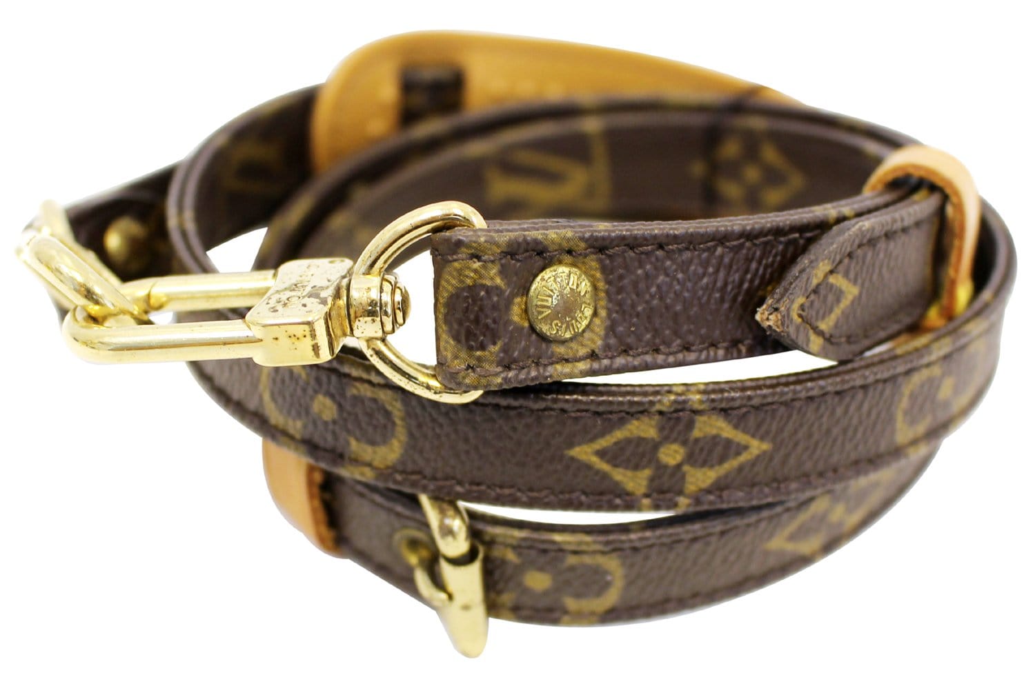 Light Tan Leather Strap with Yellow Stitching for Louis Vuitton (LV), Coach  & More - .75 Wide