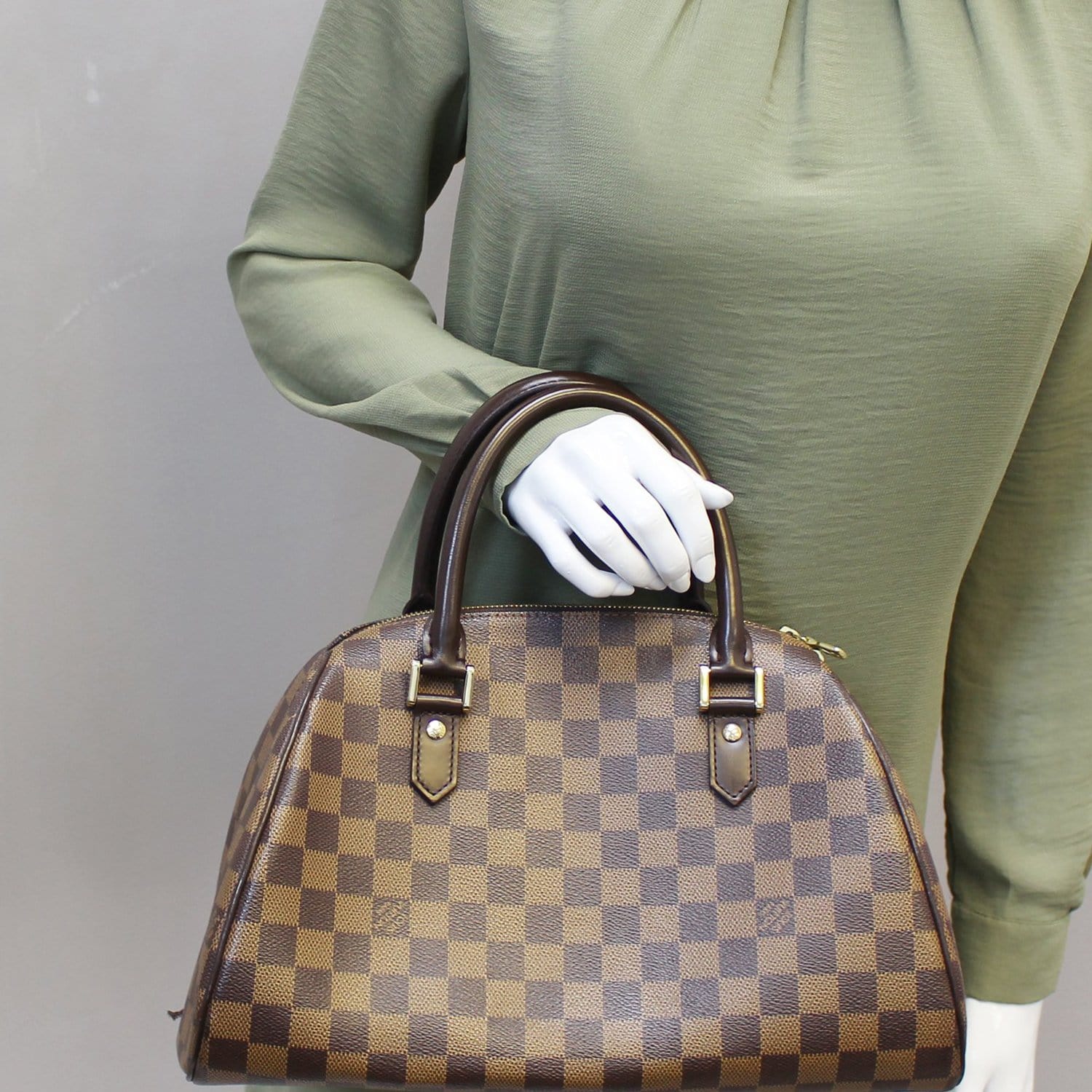 Brown Louis Vuitton Damier Ebene Mini Ribera Handbag – Designer Revival
